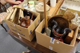 A good collection of wooden and other collectable items to include Scandinavian bowl etc.