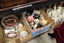 Three boxes of household and decorative china.