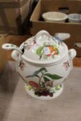 A Portmeirion Pomona soup tureen with ladle.
