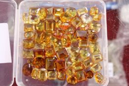A box of topaz and citrines.
