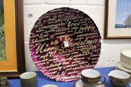 Colourful glass Christmas bowl.