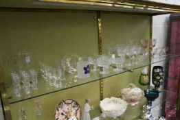A good collection of glassware to include wine glasses, sundae dishes etc.
