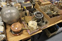 A large quantity of metal ware.