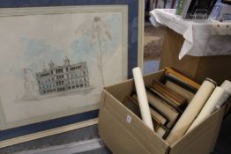 Various paintings and prints.