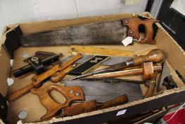 A good collection of early woodworking tools.