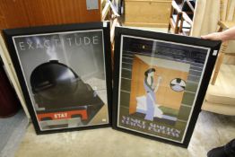 Two Art Deco style framed prints.