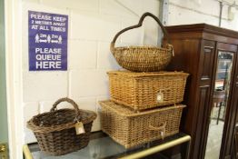 Four wicker baskets.