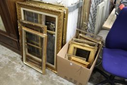 A large quantity of picture frames.