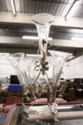 A plated and cut glass epergne (alterations).