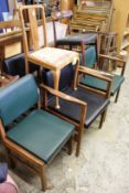 Seven various chairs.