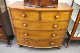 A 19th century mahogany bow front chest of drawers.