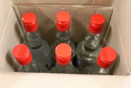 Six bottles of vodka.