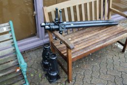 A pair of modern lamp posts.