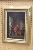 Figures in an Interior oil on board.