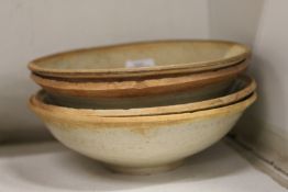Four Chinese terracotta bowls.