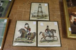 General D W Von Bulo, a colour print and two others similar.