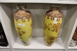 A large pair of Japanese Satsuma vases (AF).
