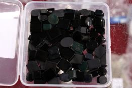 A box of blood stones and onyx.