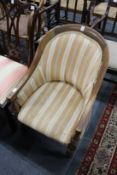 A Victorian mahogany Bergere style armchair.