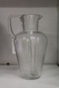 A glass jug.