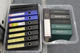 A very large quantity WWI printed, photographic and silk postcards contained in fourteen albums.