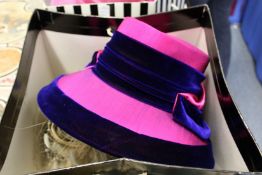 Several ladies' hats, boxed.