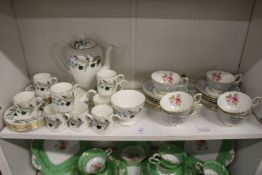 Wedgwood Spring Morning coffee service and a quantity of Staffordshire cups and saucers.