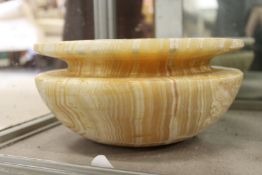 A large Egyptian carved marble bowl.