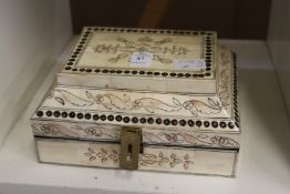 A bone jewellery box.