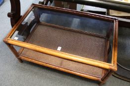 A bamboo coffee table.