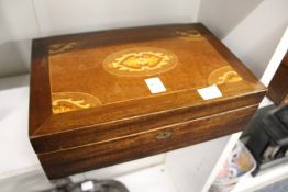 An inlaid mahogany writing slope.