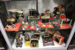 Mamod traction engines and numerous stationary engines by Mamod, Meccano etc.