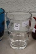 A Whitefriars clear optic bucket vase.
