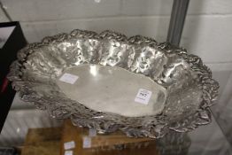A continental pierced silver basket, stamped 800.