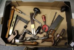 A good collection of early wood working tools to include a Stanley No. 66 beading plane.