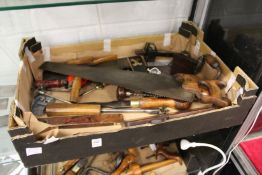 A good collection of early woodworking tools.