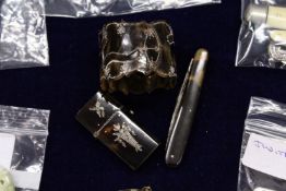 Three items of tortoiseshell to include a penknife.