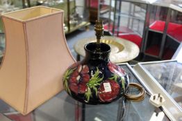 A good Moorcroft pottery table lamp.