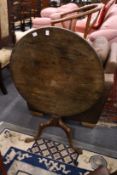 A 19th century mahogany tilt top tripod table.