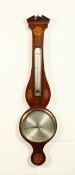 A GOOD MAHOGANY INLAID BAROMETER by Joseph Somalvico, London.