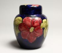 A MOORCROFT GINGER JAR AND COVER. 6ins high.