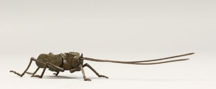 A JAPANESE BRONZE ARTICULATED LOCUST 6ins long