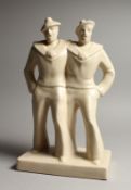 AN ART DECO DESIGN GROUP OF TWO SAILORS. 13ins high.