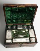 A SUPERB WILLIAM IV COROMANDLE LADIES' VANITY BOX, opening to reveal a mirror in the lid, ten silver