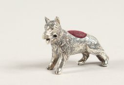 A CAST SILVER DUCK PIN CUSHION