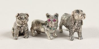 THREE CAST SILVER NOVELTY DUCKS