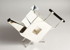 A LARGE CHRISTOPHER DRESSER DESIGN, DIAMOND SHAPED TEA POT 10ins high