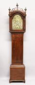 AN 18TH CENTURY MAHOGANY, 18 INCH DIAL, LONG CASE CLOCK by John Hall of Beverley, with 8 day