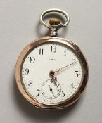 A SILVER OMEGA POCKET WATCH