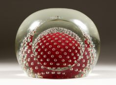 A LARGE GLASS PAPERWEIGHT.